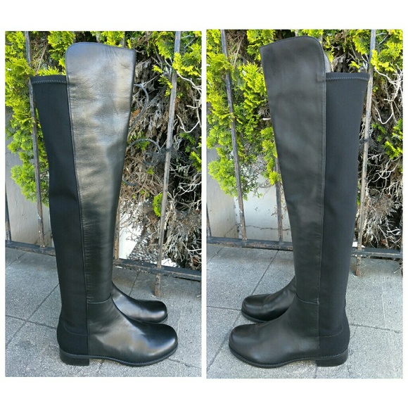 Stuart Weitzman Shoes - New $655 Stuart Weitzman Black Leather 50/50 Boots